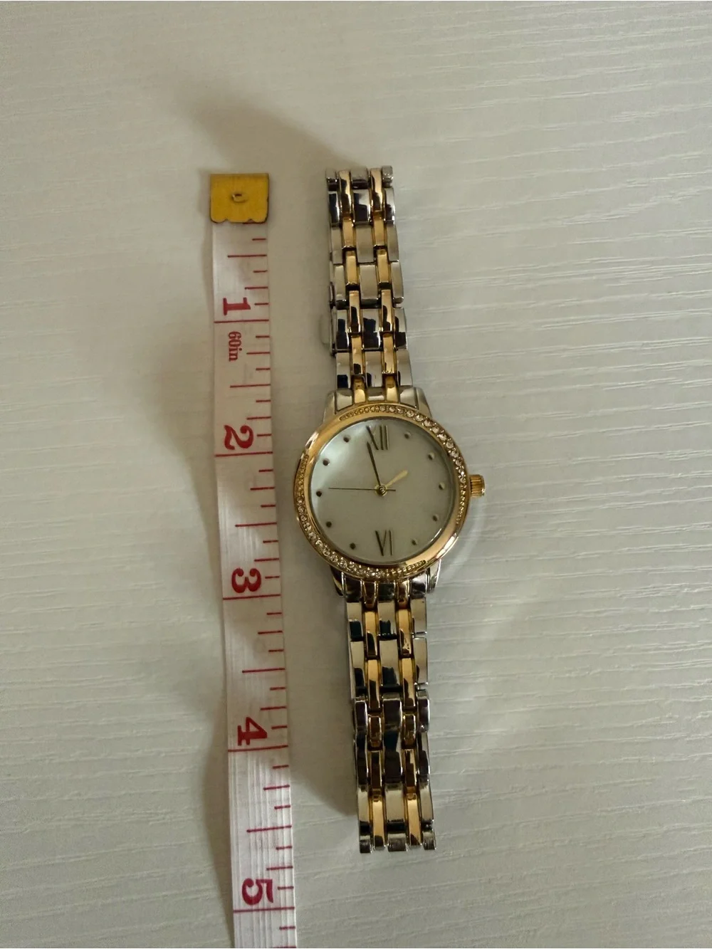 Two-Tone Gold and Silver Women's Bracelet Watch - Elegant Minimal Dial